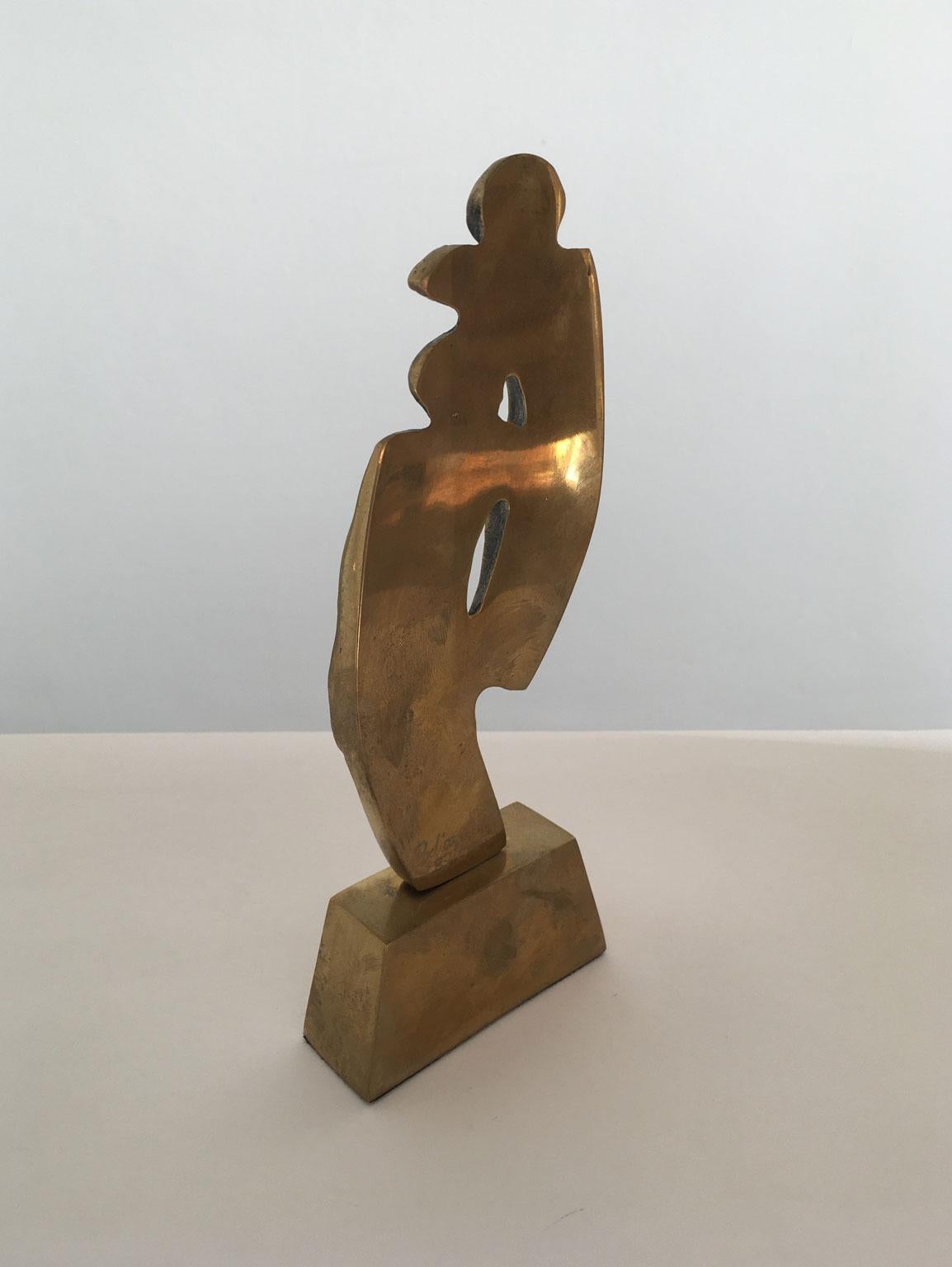 1980 Italy Post-Modern Rodica Tanasescu Bronze Abstract Sculpture Title Incontro For Sale 7