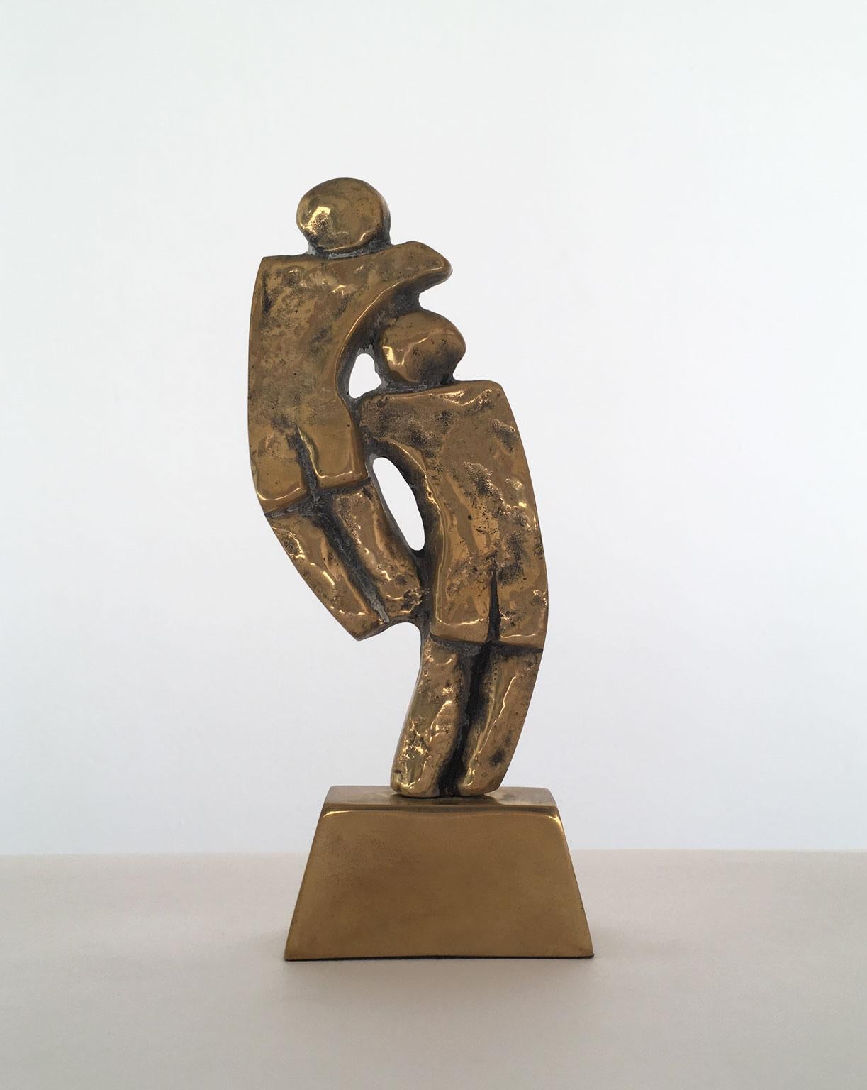 1980 Italien Postmoderne abstrakte Rodica Tanasescu Bronzeskulptur mit dem Titel Incontro, Italien