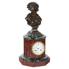 Antique Rodier Countertop Clock Bronze, 19th Century