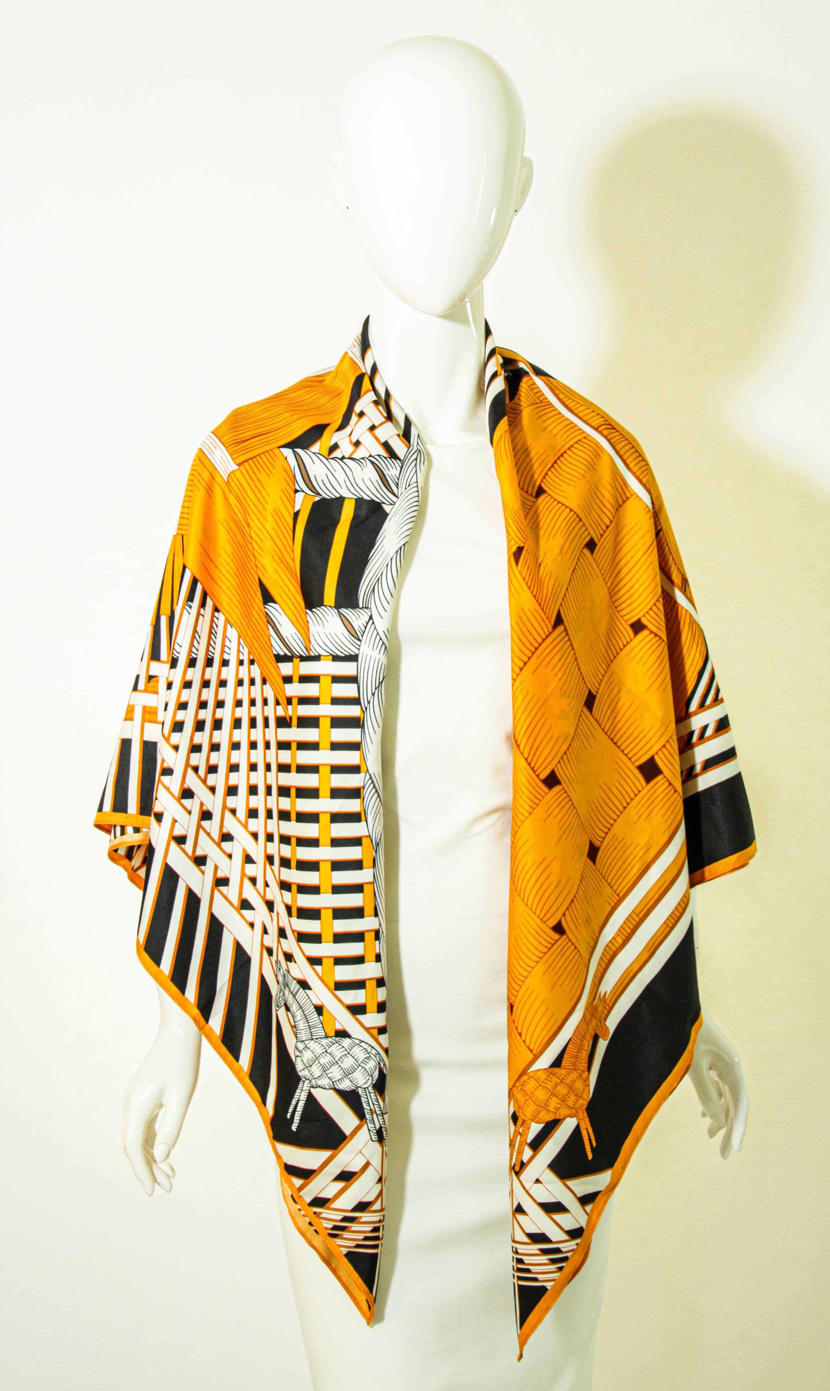 Rodier Paris wonderfully richly detailed huge bold abstract shawl. 
After the Masan & Masan design created by Thai designer Terawat Teankaprasith. 
It's designed after an ancient Thai technique of weaving horse hair called Mason.
This wonderfully