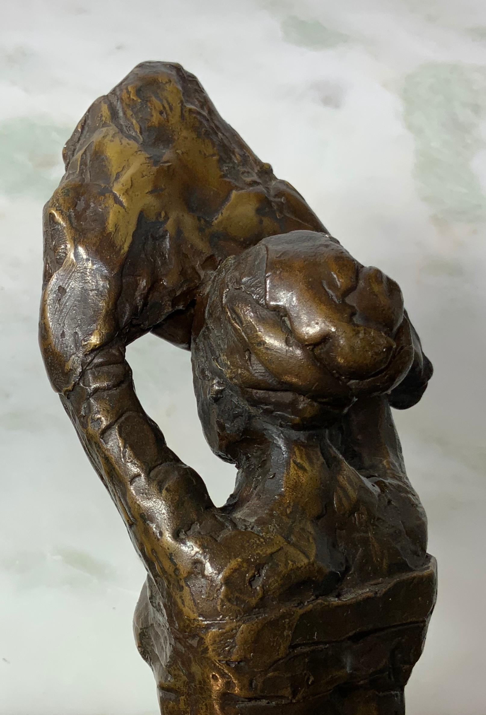 Rodin Style Bronze Woman Sculptor For Sale 4