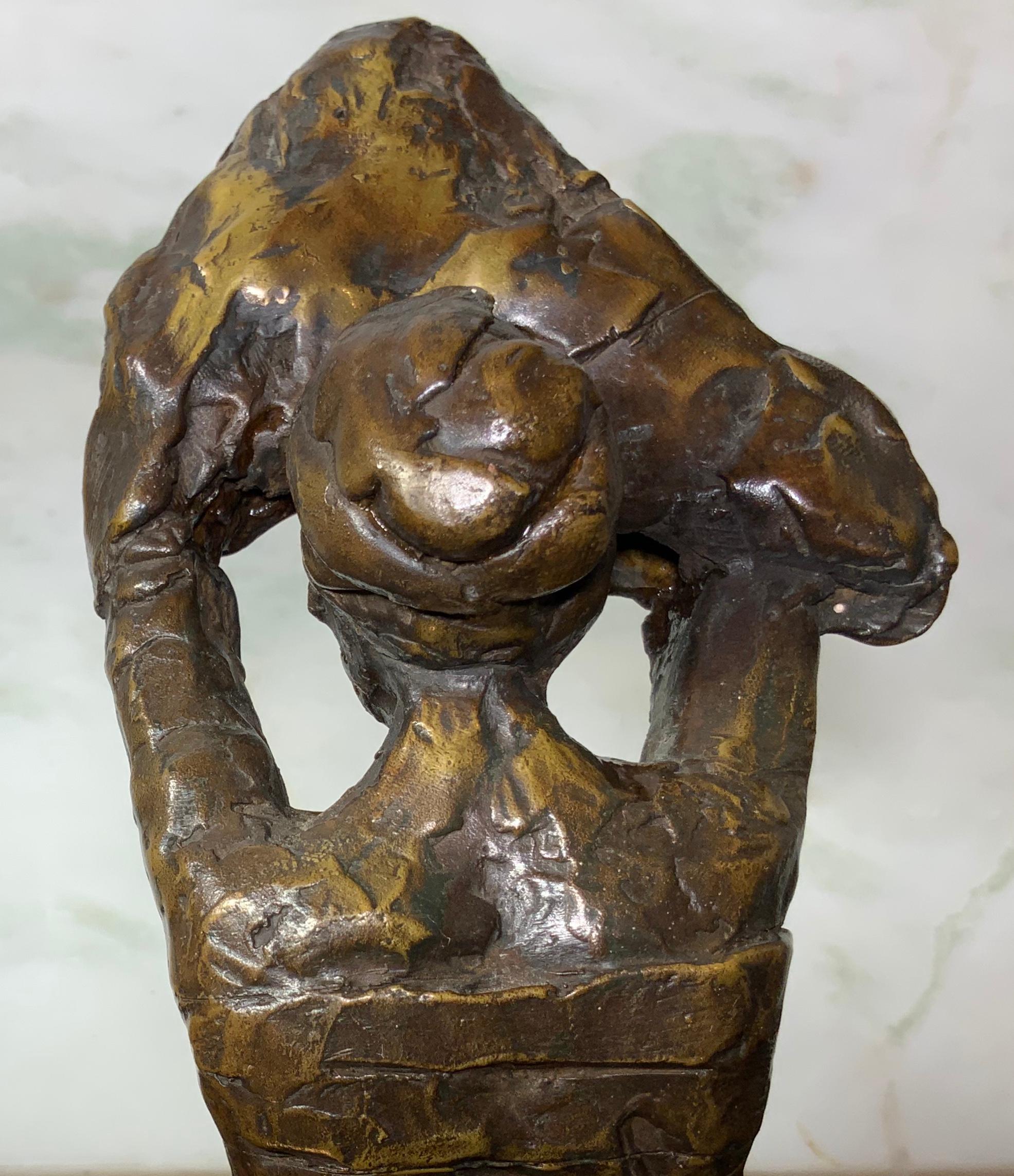 Rodin Style Bronze Woman Sculptor For Sale 5