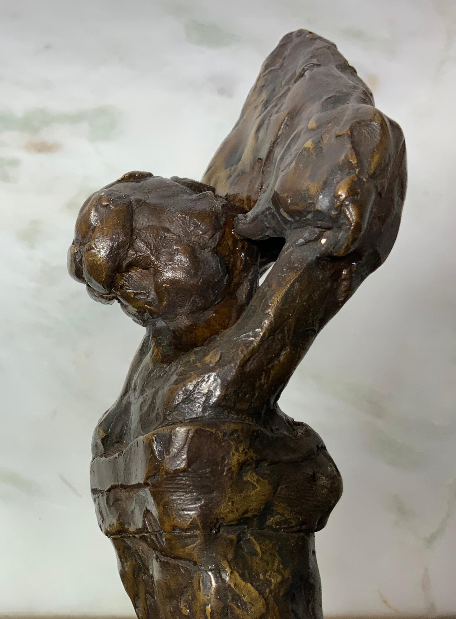Rodin Style Bronze Woman Sculptor For Sale 6