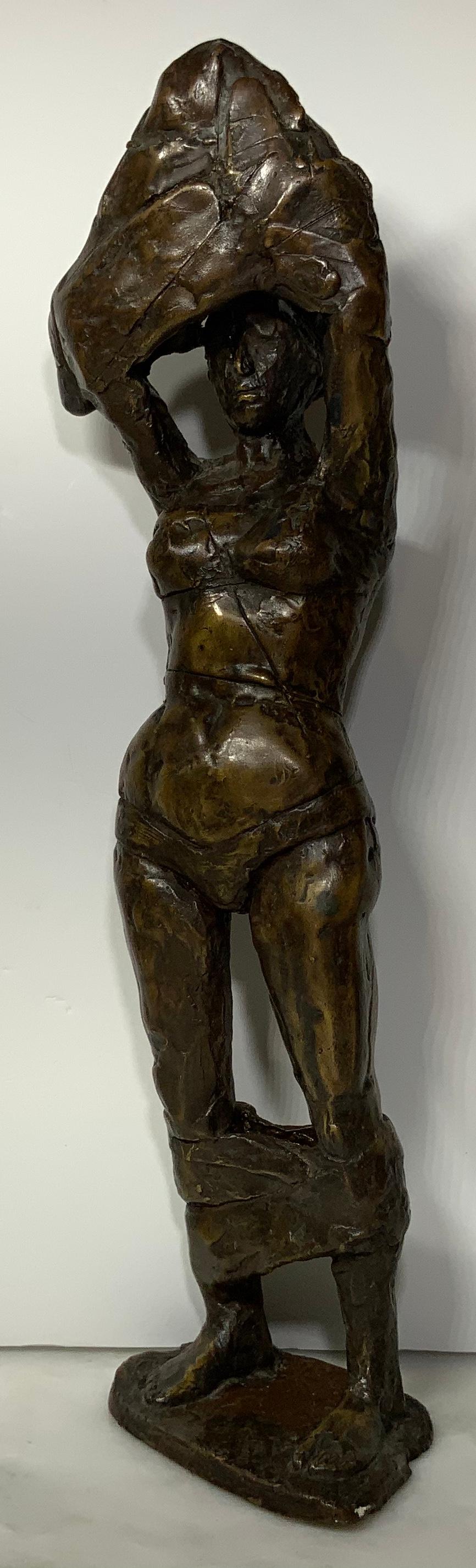 Very intriguing sculpture made of bronze of a woman elegantly undressing.
Sign by: RUSL.
