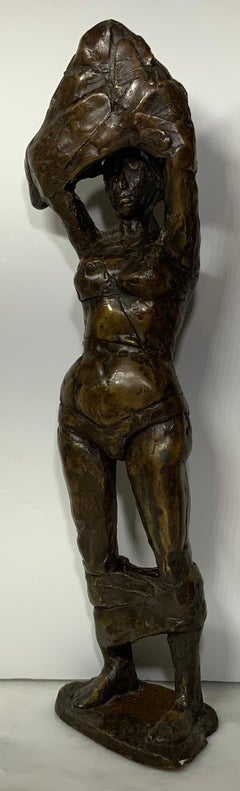 Rodin Style Bronze Woman Sculptor