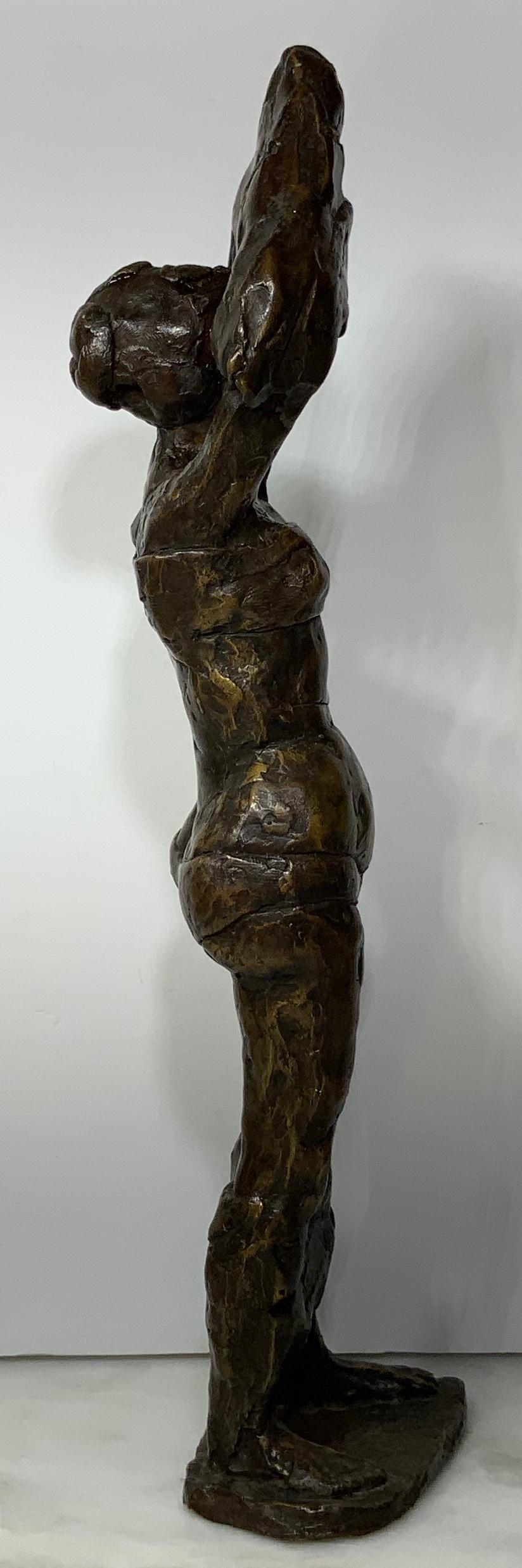 American Rodin Style Bronze Woman Sculptor For Sale
