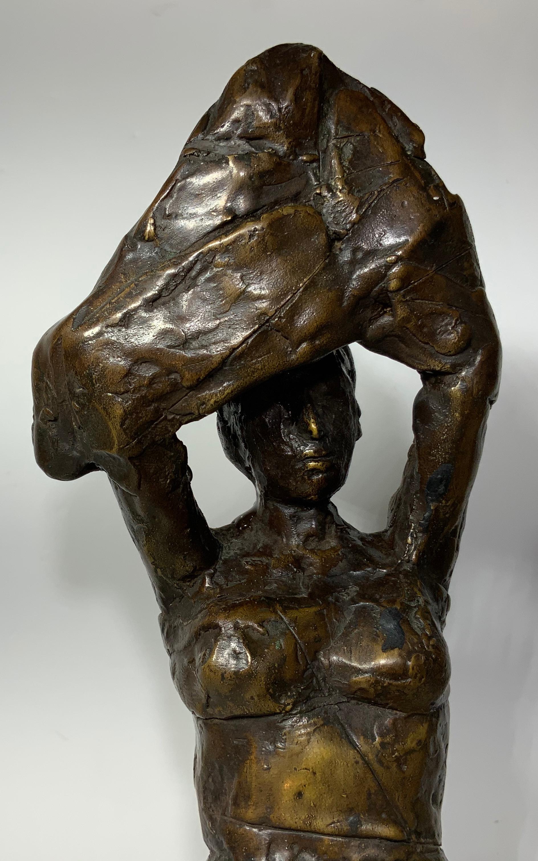 Mid-20th Century Rodin Style Bronze Woman Sculptor For Sale