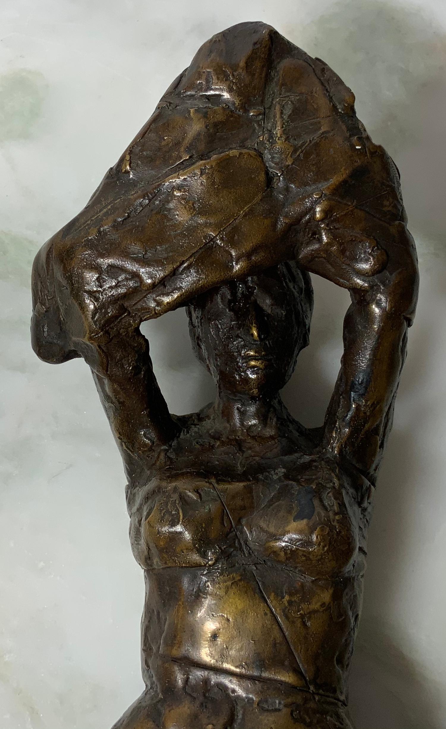 Rodin Style Bronze Woman Sculptor For Sale 1