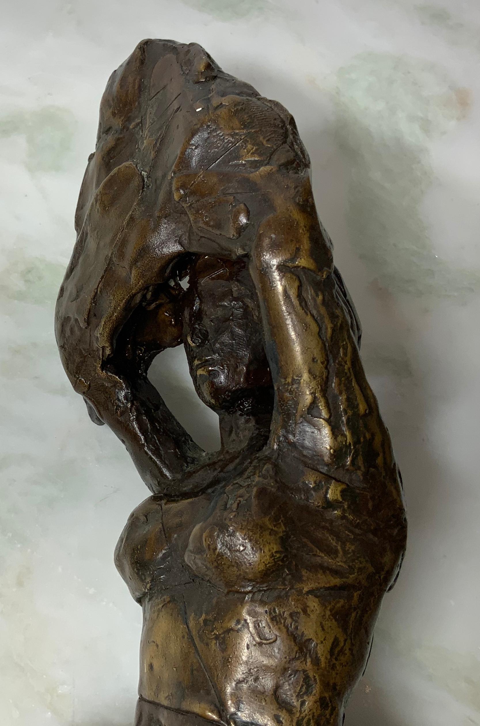 Rodin Style Bronze Woman Sculptor For Sale 2