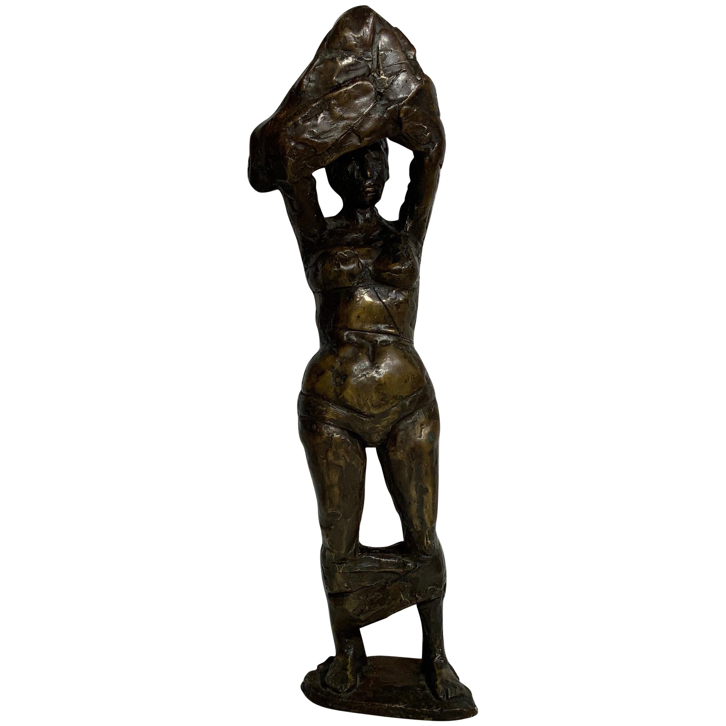 Rodin Style Bronze Woman Sculptor For Sale