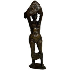 Rodin Style Bronze Woman Sculptor