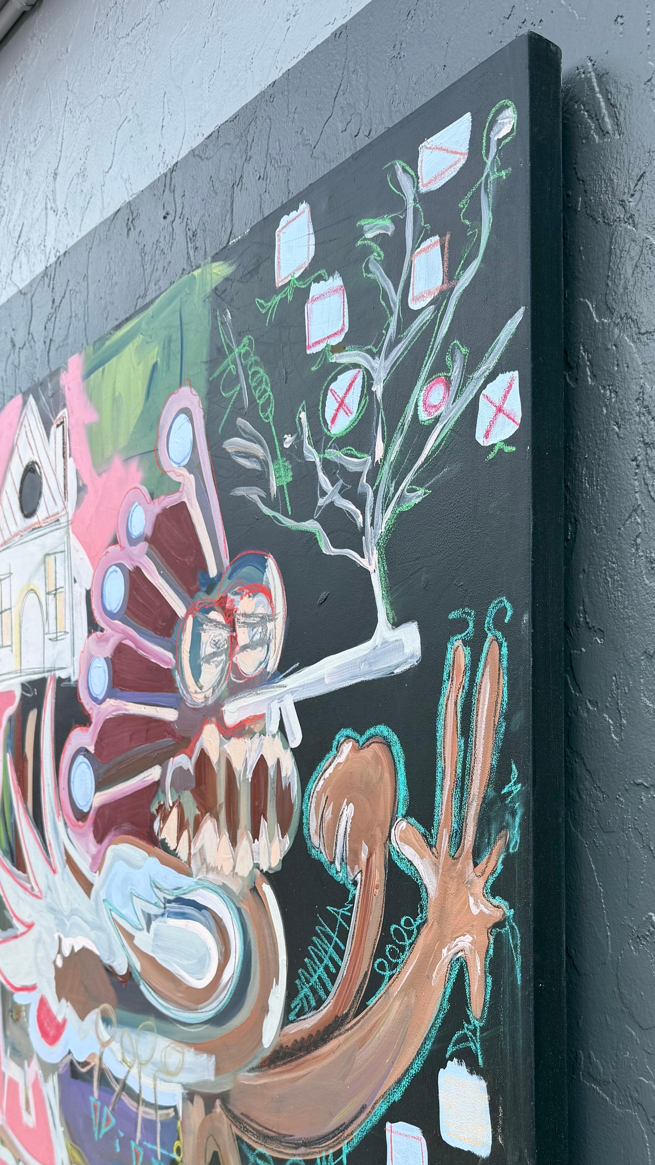 Homebound Creature, Original Painting - Contemporary Mixed Media Art by Rodion  Gilmitdinov 