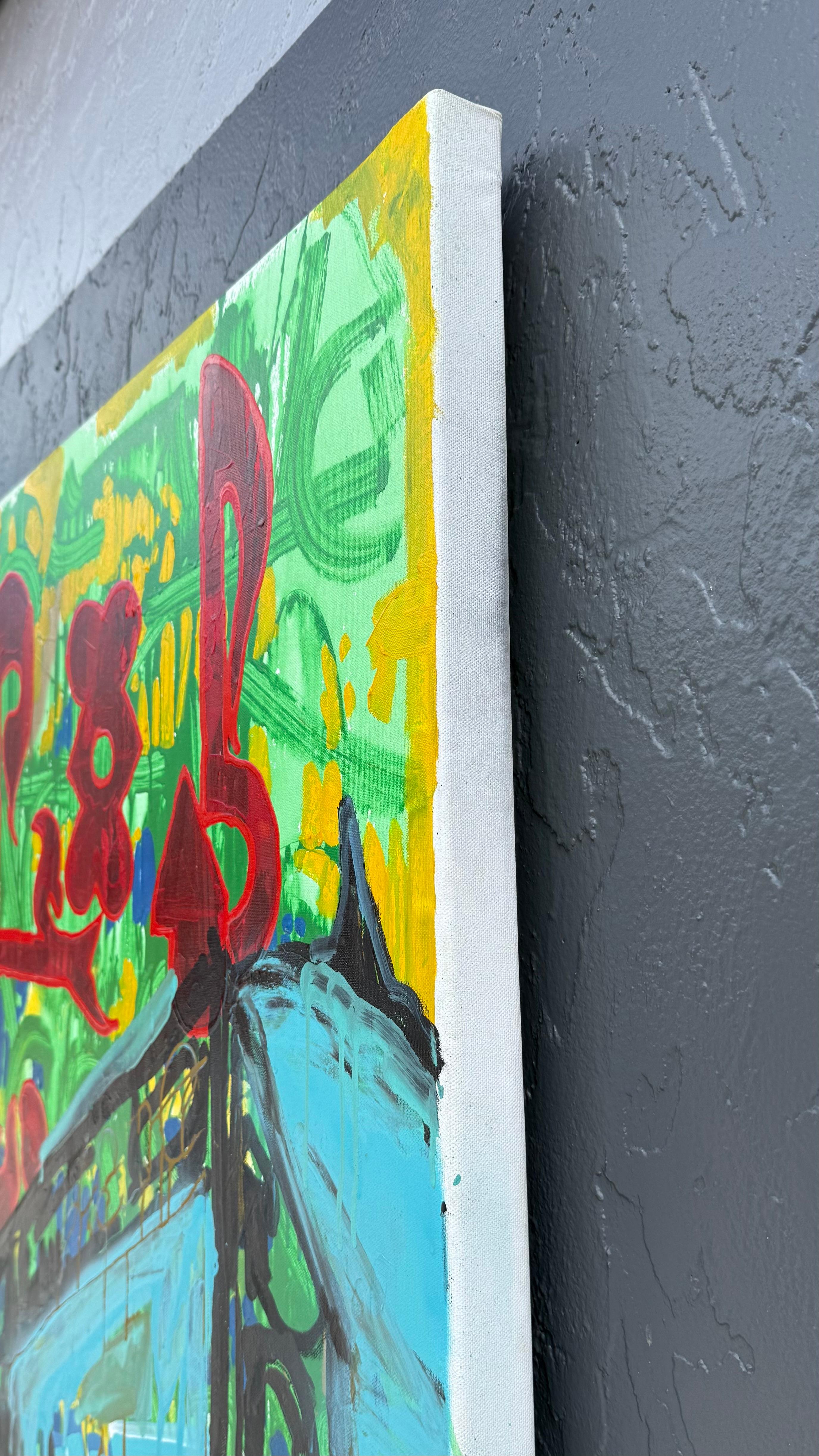 The City That Listens, Original Painting - Contemporary Mixed Media Art by Rodion  Gilmitdinov 