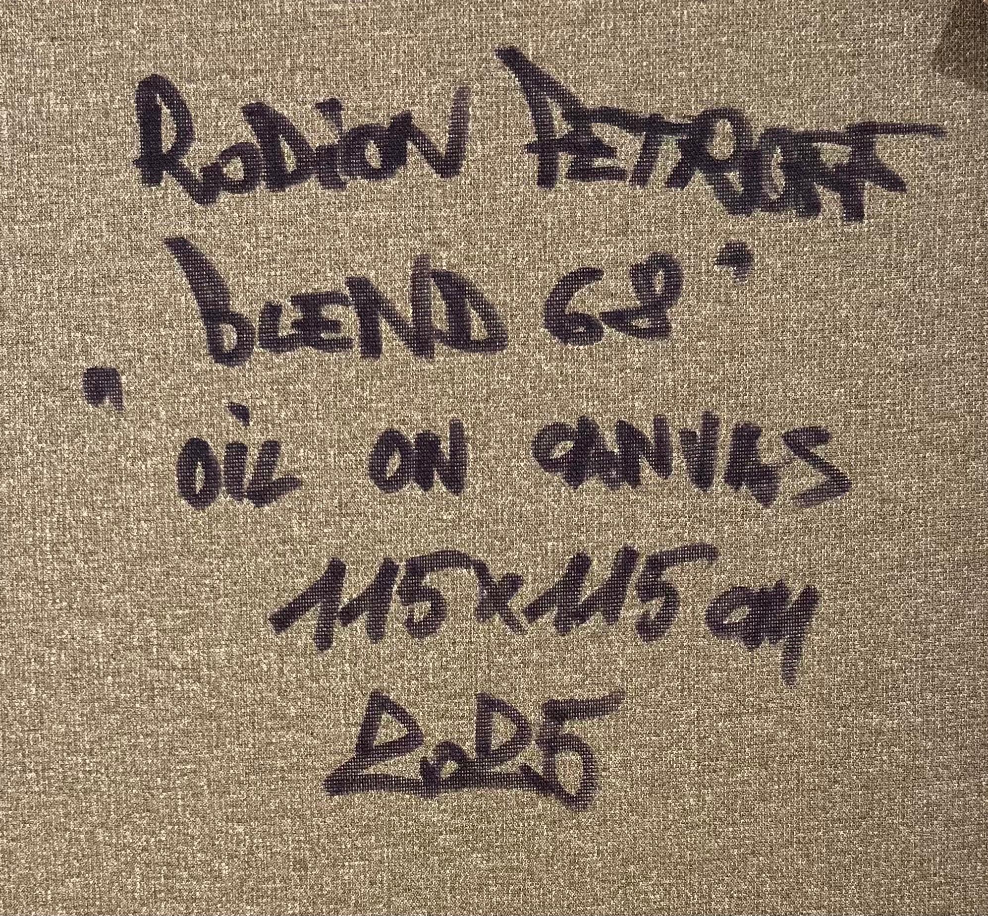 Bright Colours Realistic Oil on Canvas Painting - Cities - Landscape with Kayaks For Sale 8