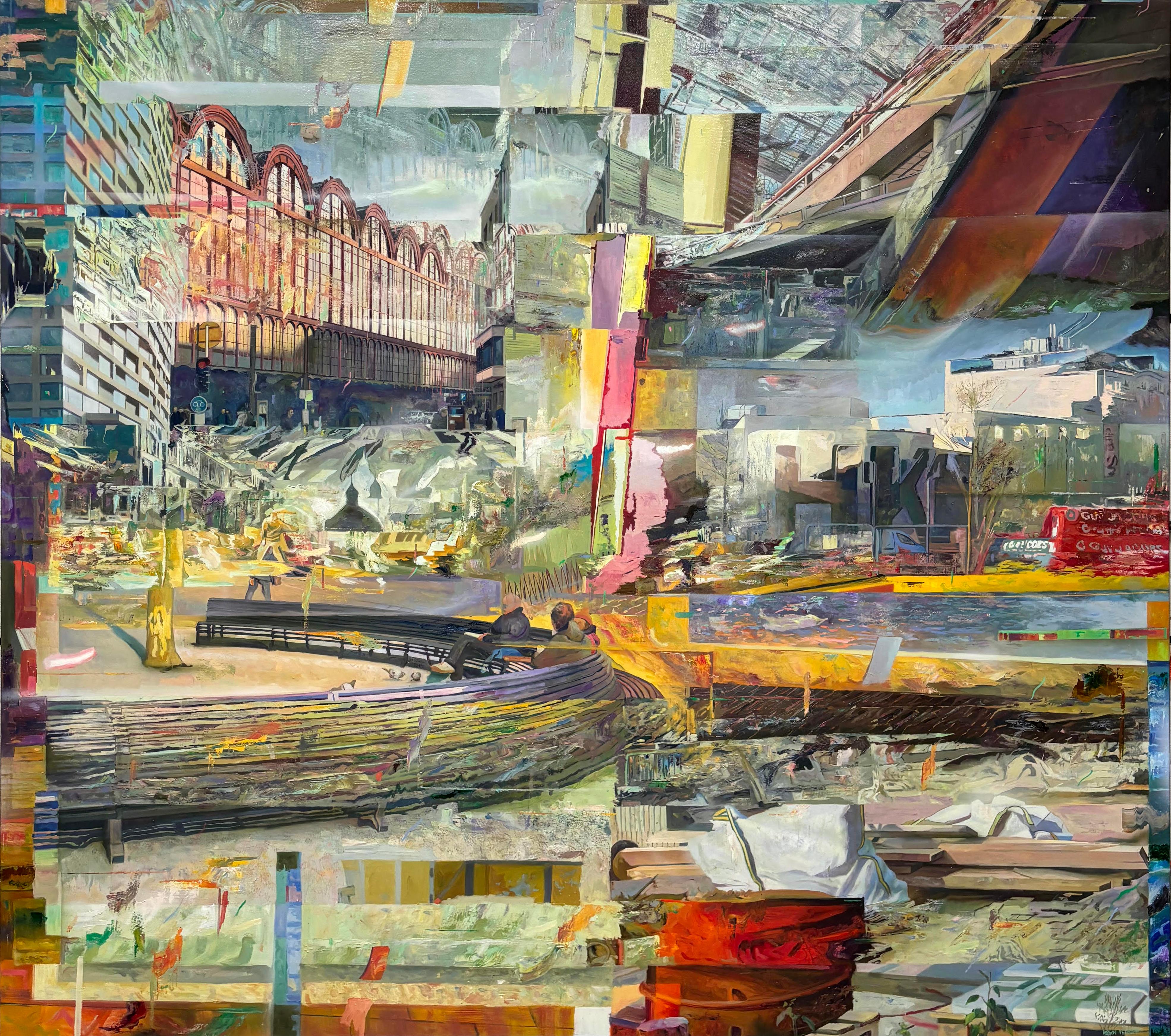 Landscape Painting de Rodion Petroff - Pintura al óleo figurativa contemporánea sobre lienzo - Paisaje urbano - Blend 57