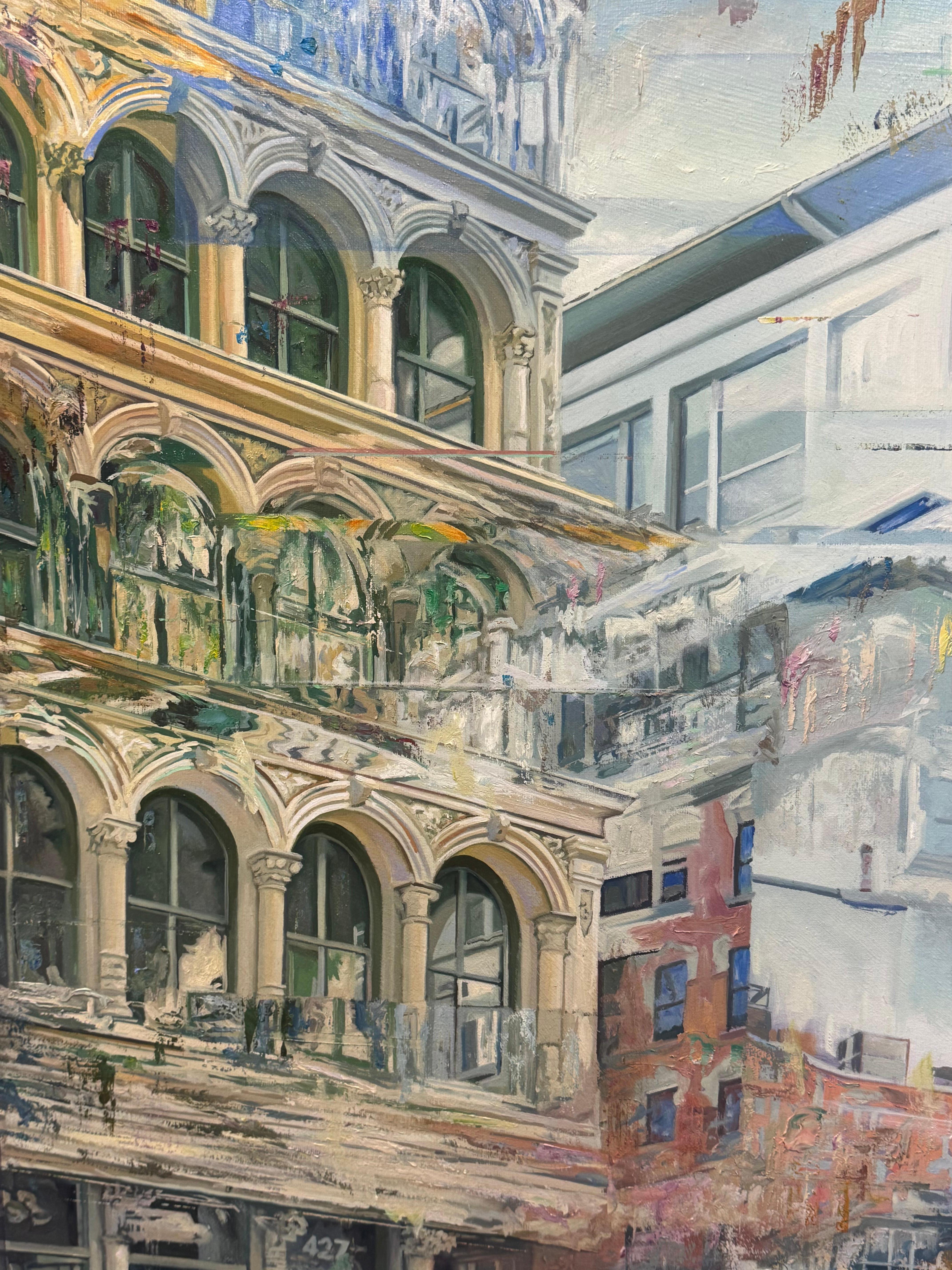 Impresionismo contemporáneo - Paisaje urbano Pintura al óleo sobre lienzo - Blend 64 - Painting de Rodion Petroff