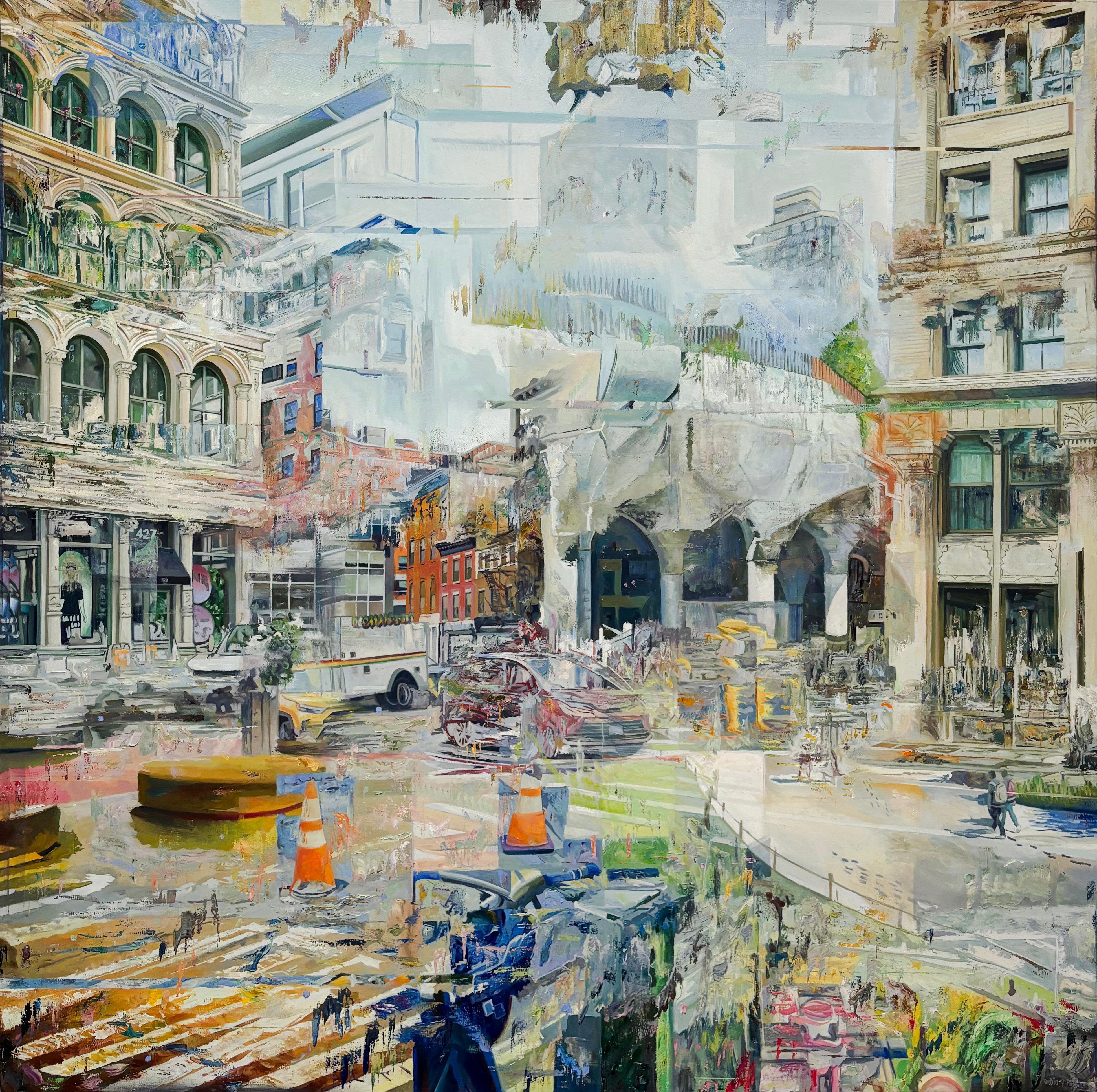 Figurative Painting de Rodion Petroff - Impresionismo contemporáneo - Paisaje urbano Pintura al óleo sobre lienzo - Blend 64