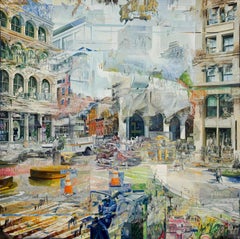 Impresionismo contemporáneo - Paisaje urbano Pintura al óleo sobre lienzo - Blend 64