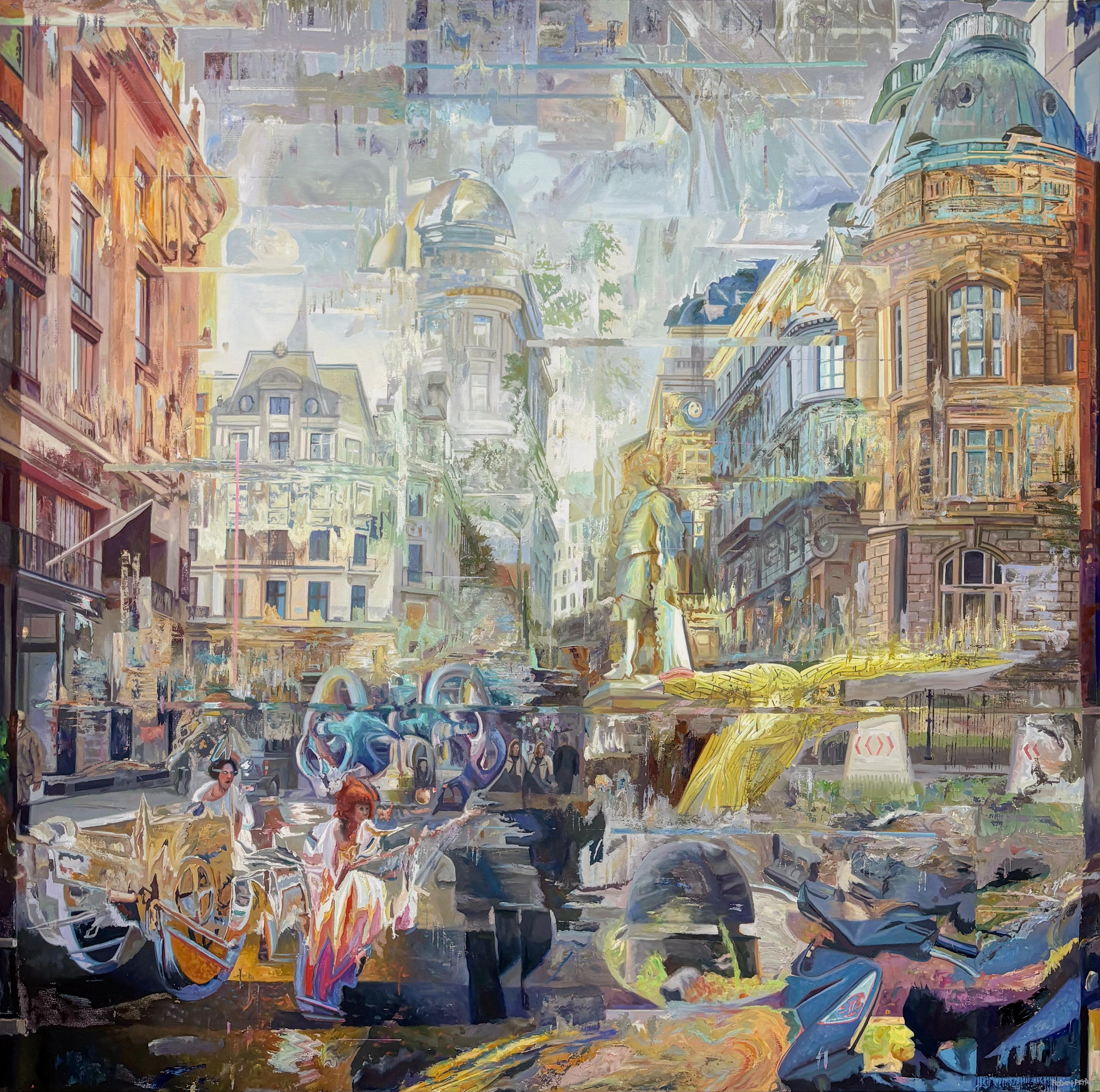 Contemporary Impressionism - Cityscape Oil Painting on Canvas - Blend 65