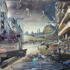 Impresionismo contemporáneo - Paisaje urbano Pintura al óleo sobre lienzo - Blend 66