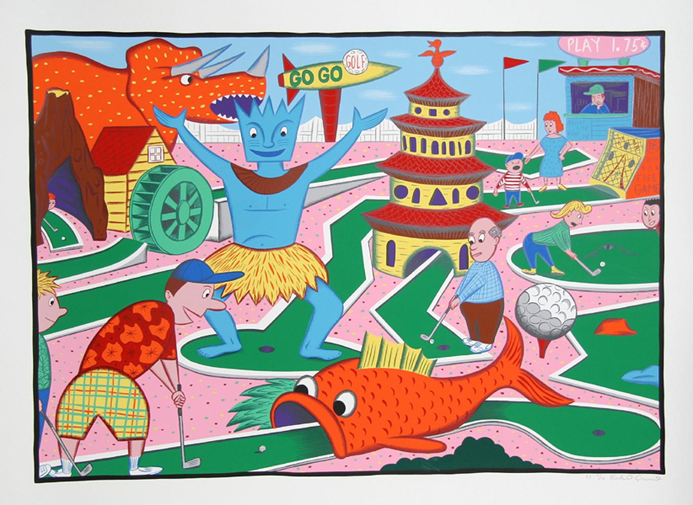 "Minigolf", 1988, Screenprint Rodney Alan Greenblat