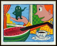 Rodney Greenblat Original Color Serigraph Signed Mr Whatever Animation Artwork