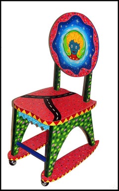 Rodney Greenblat Original Acrylic Painting On Wood Sculpture Signed Pop Art Oil