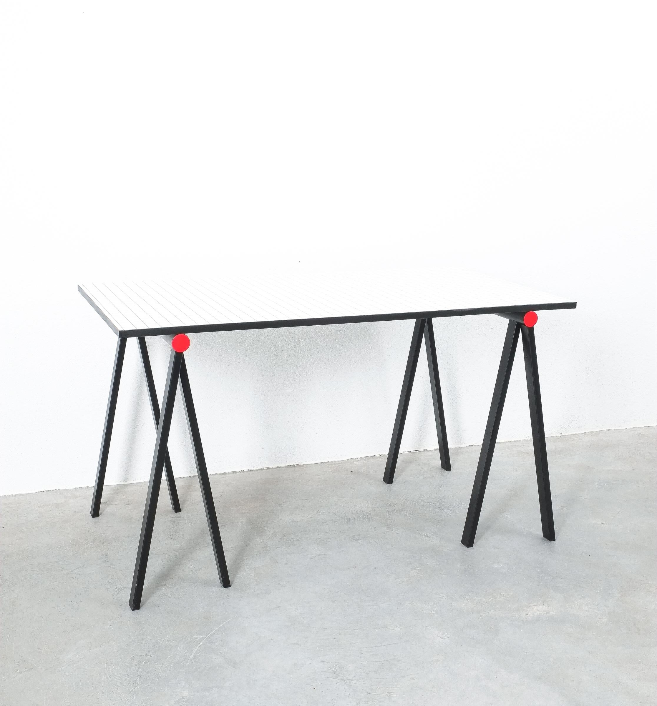 Steel Rodney Kinsman for Bieffeplast Rare Desk Grid Table, Italy, circa 1985