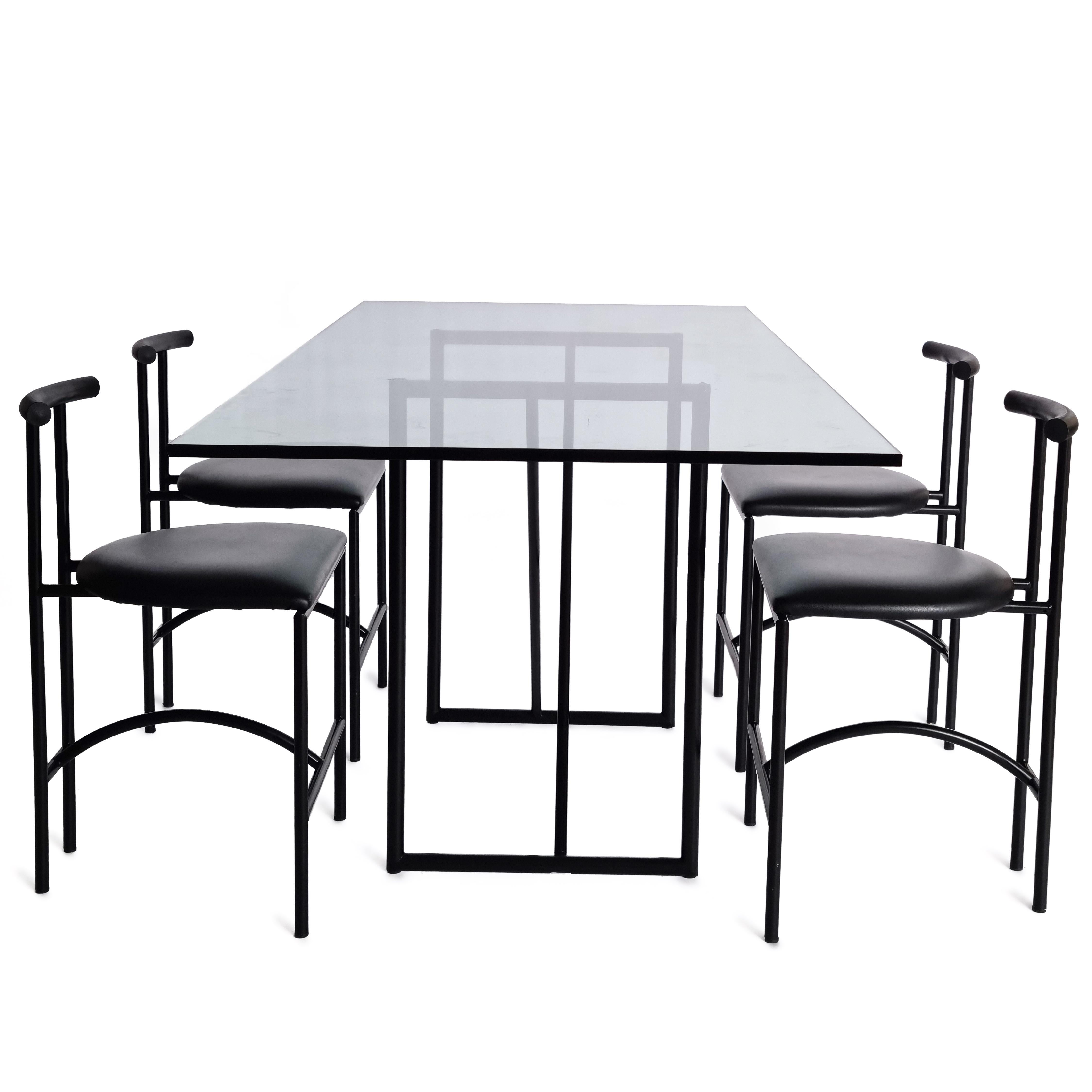 Mid-Century Modern Rodney Kinsman for Bieffeplast, Tokyo Dining Set, 1980s For Sale