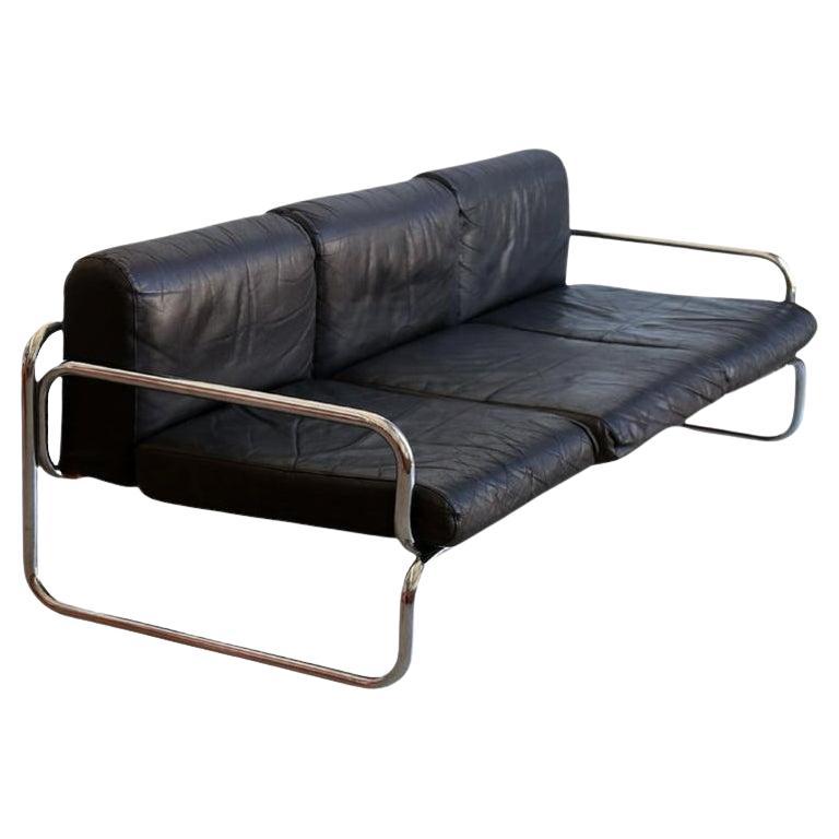 Rodney Kinsman for OMK Canapé trois places en cuir noir en vente