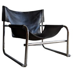 Rodney Kinsman Leather and Chrome Sling Chair