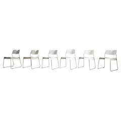 Rodney Kinsman Omstak Stackable Chairs for Bieffeplast, White, 1972, Set of 6