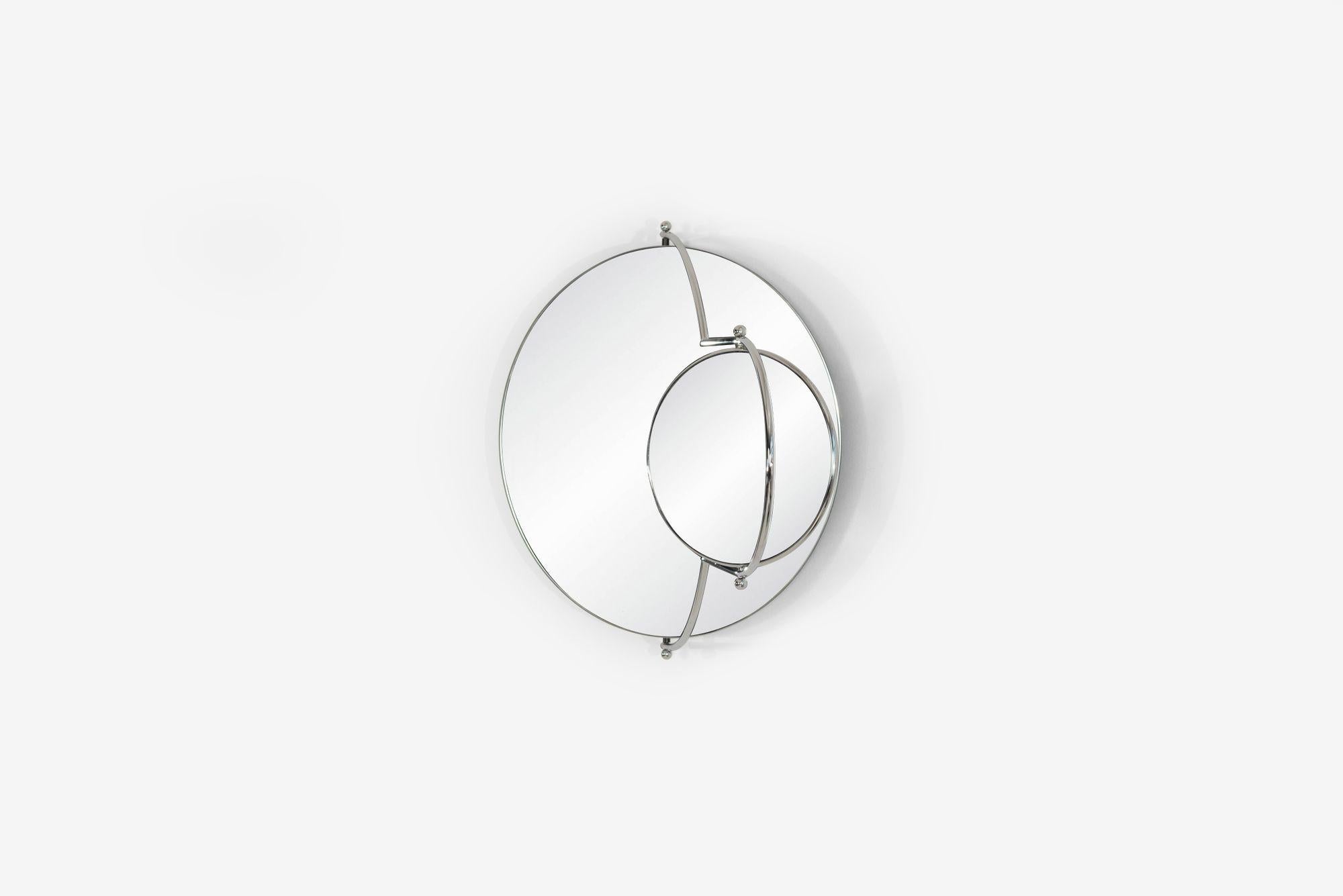 Appliqué Rodney Kinsman Orbit Mirror crafted by OMK 1981 For Sale