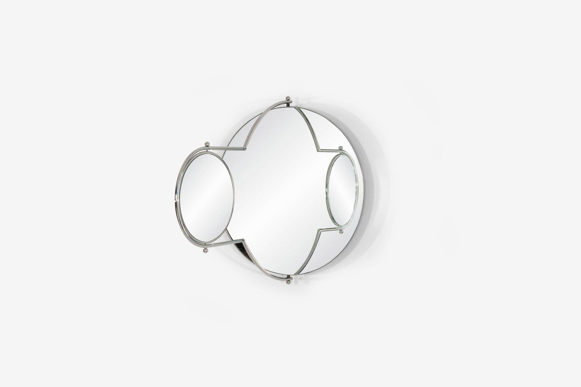 Rodney Kinsman Orbit Mirror crafted by OMK 1981 In Good Condition For Sale In Chicago, IL