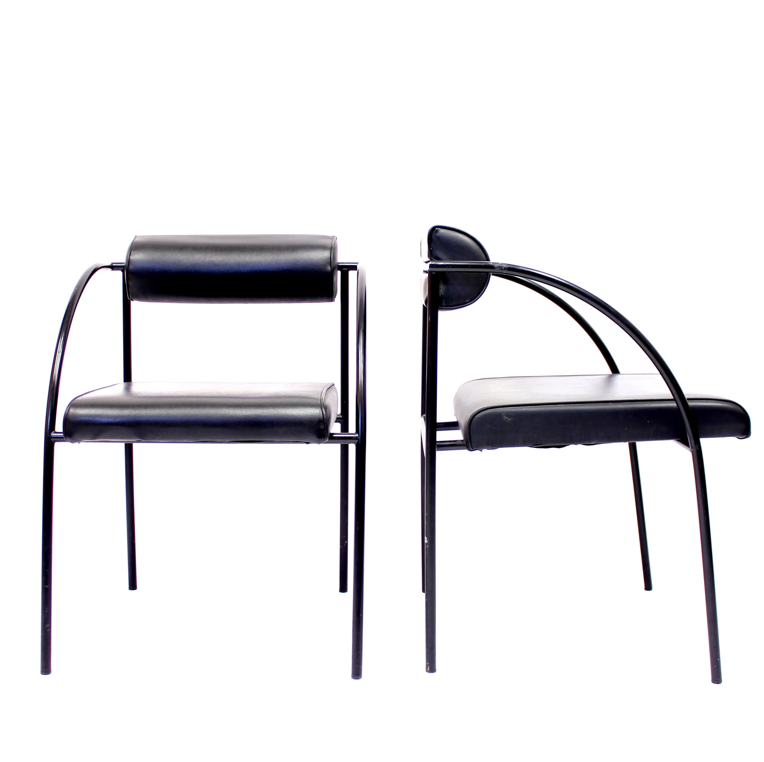 Rodney Kinsman, paire de chaises postmodernes viennoises, Bieffeplast, années 1980 Bon état - En vente à Uppsala, SE