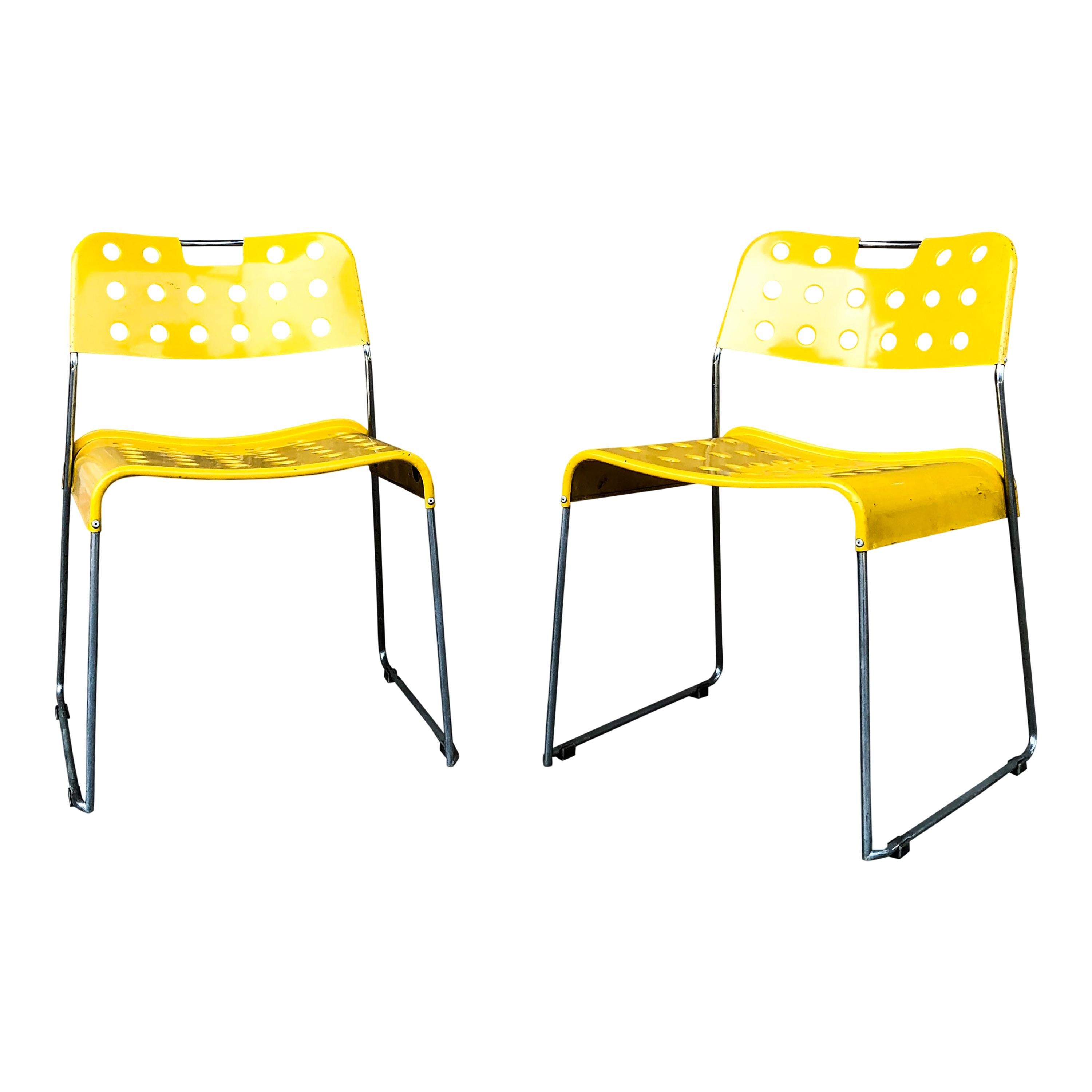 Rodney Kinsman Space Age Yellow Omstak Chair for Bieffeplast, 1971, Set of 10 For Sale 7
