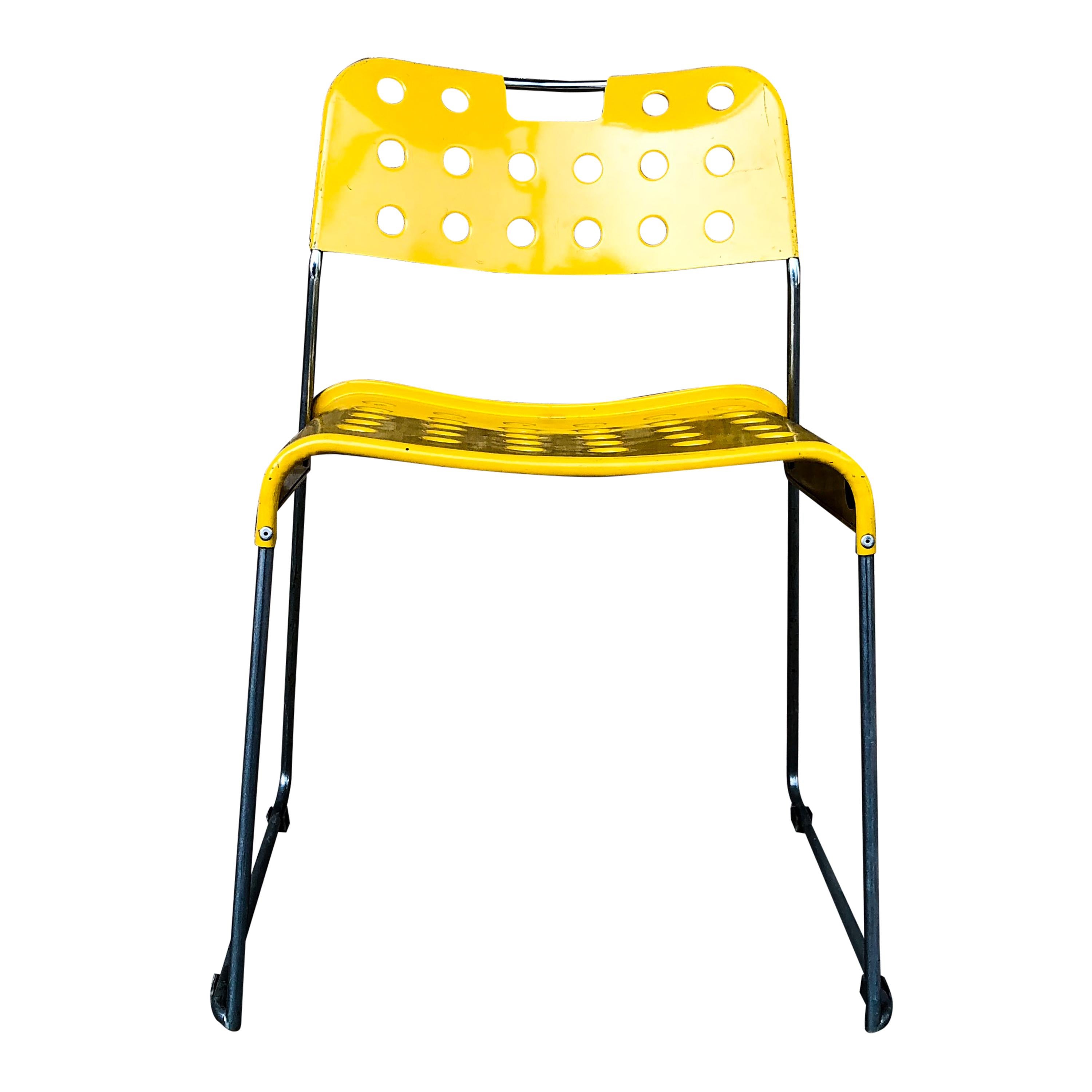 Rodney Kinsman Space Age Yellow Omstak Chair for Bieffeplast, 1971, Set of 10 For Sale 9