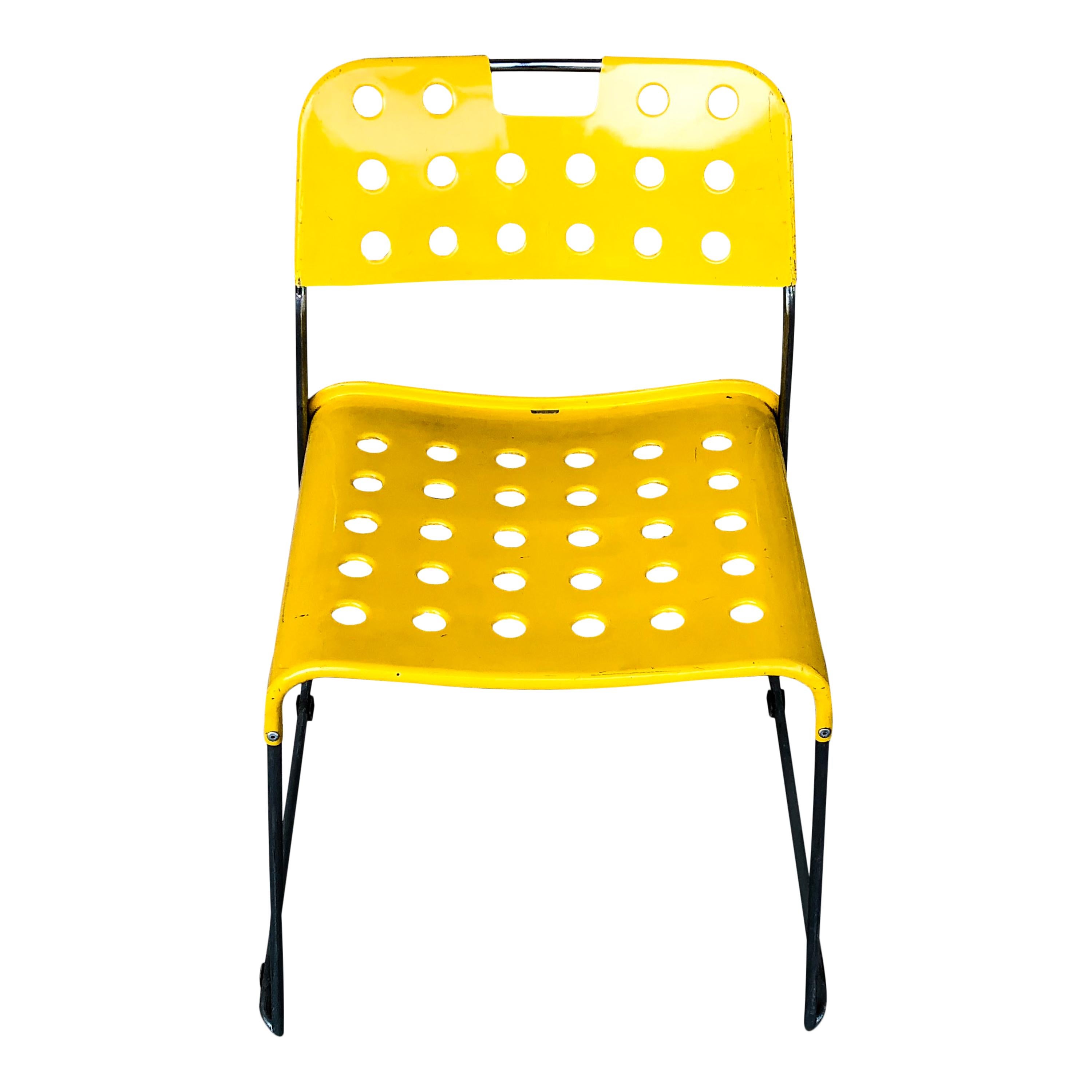 Rodney Kinsman Space Age Yellow Omstak Chair for Bieffeplast, 1971, Set of 10 For Sale 10