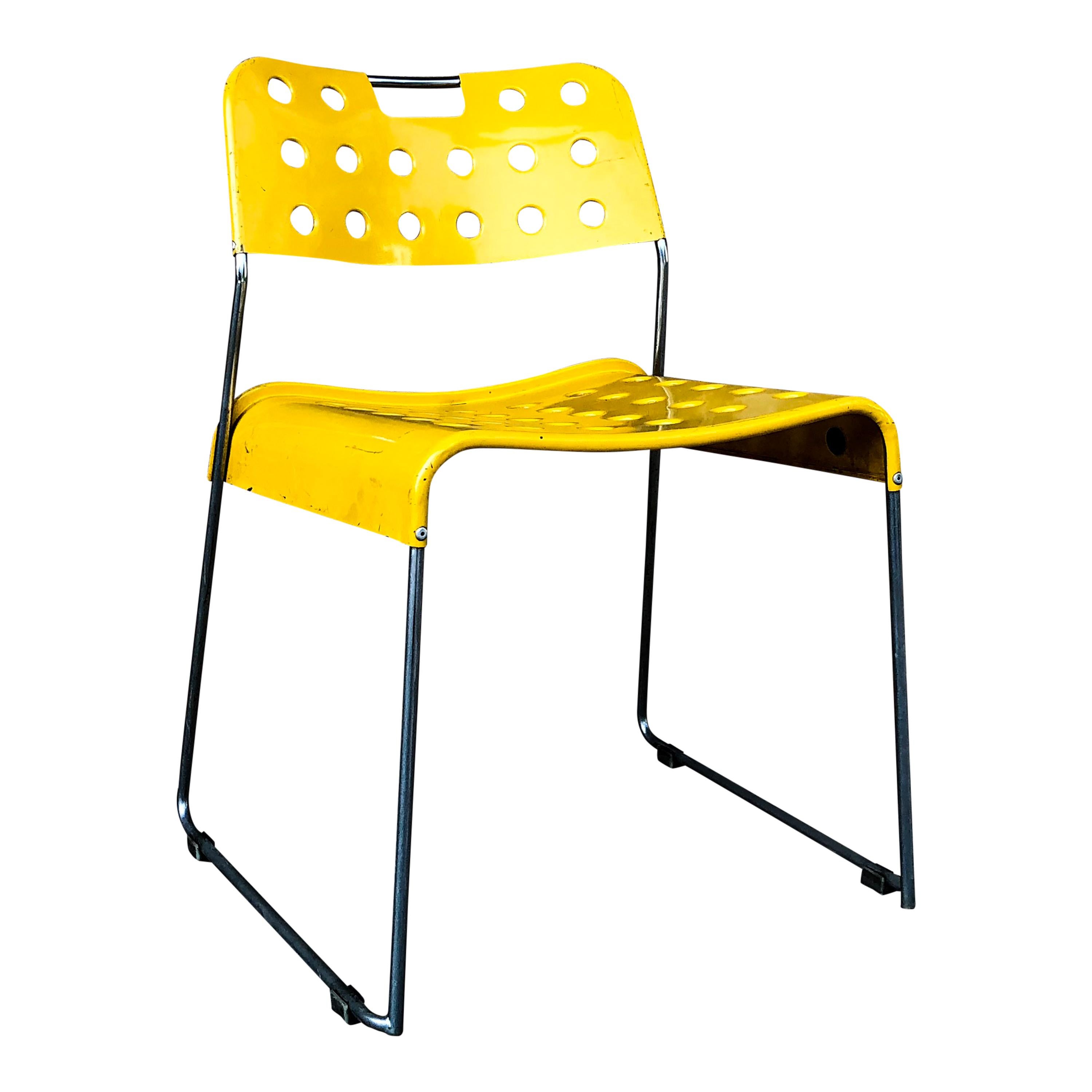 Rodney Kinsman Space Age Yellow Omstak Chair for Bieffeplast, 1971, Set of 10 For Sale 11