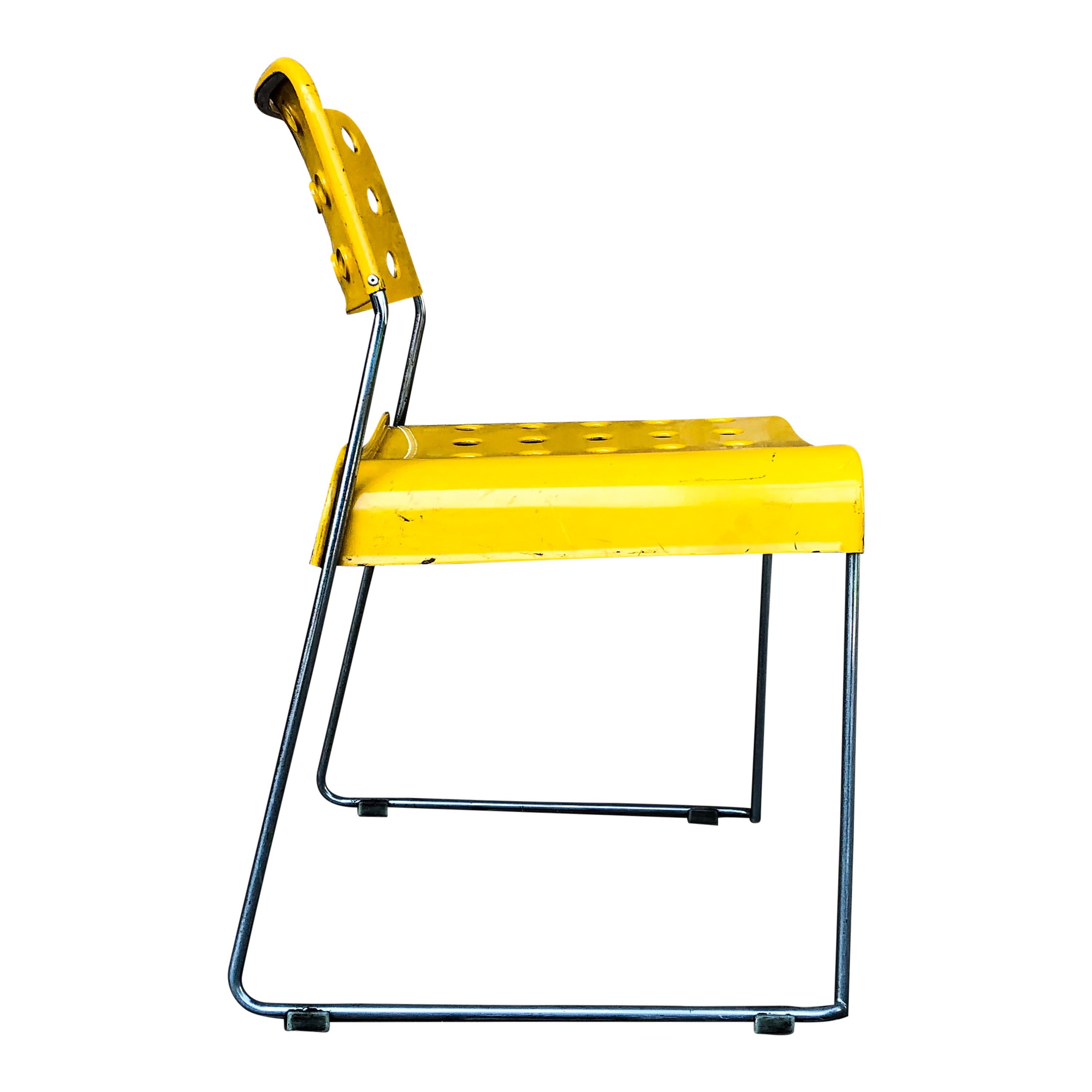 Rodney Kinsman Space Age Yellow Omstak Chair for Bieffeplast, 1971, Set of 10 For Sale 12