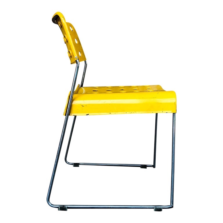 Rodney Kinsman Space Age Yellow Omstak Chair for Bieffeplast, 1971, Set of 12 For Sale 11