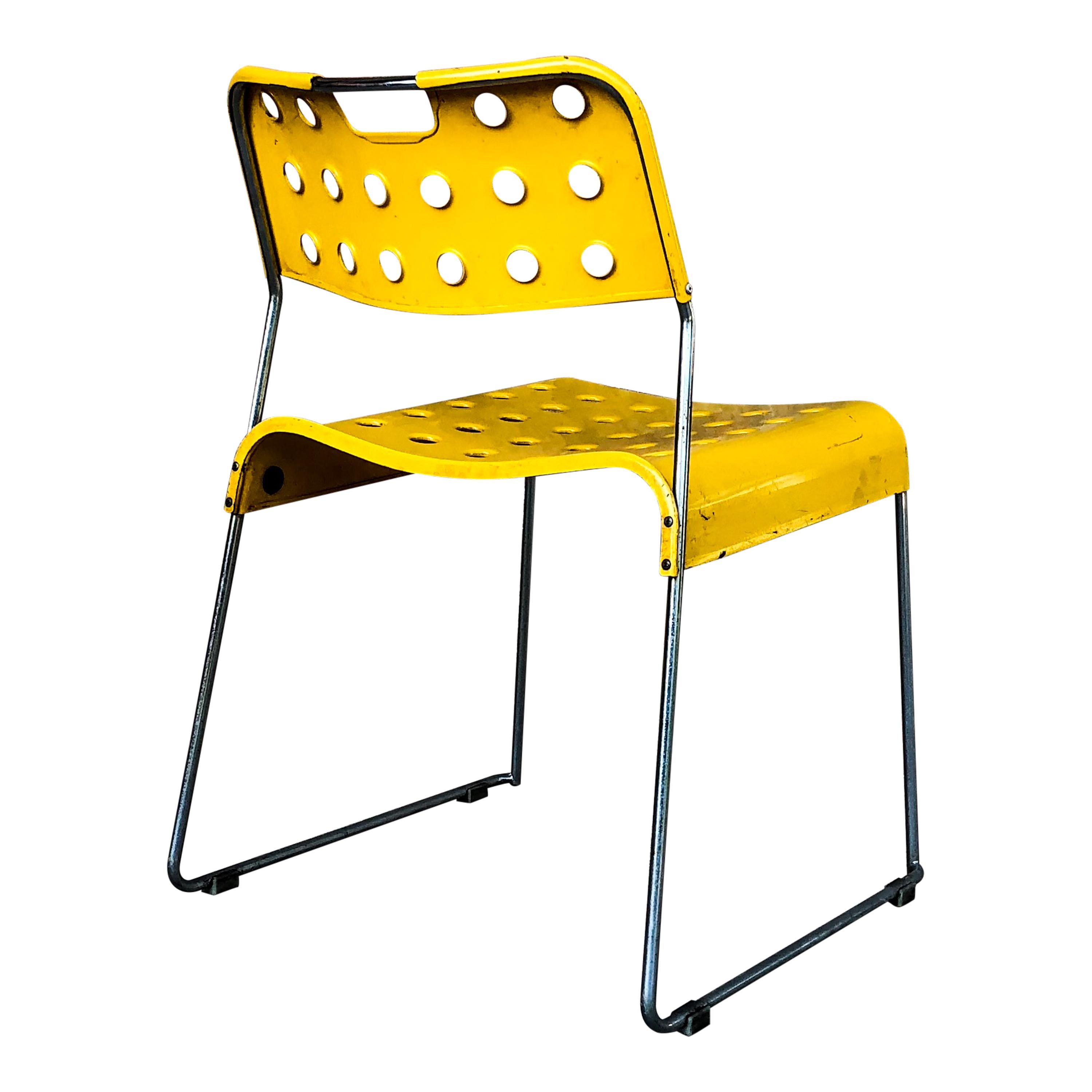 Rodney Kinsman Space Age Yellow Omstak Chair for Bieffeplast, 1971, Set of 6 For Sale 13