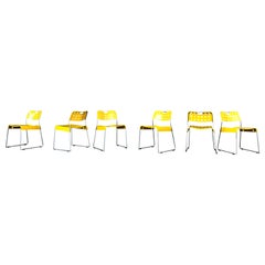 Rodney Kinsman Space Age Yellow Omstak Chair for Bieffeplast, 1971, Set of 6