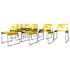 Rodney Kinsman Space Age Yellow Omstak Chair for Bieffeplast, 1971, Set of 8