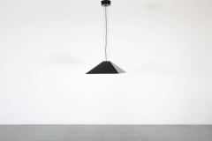 Rodney Kinsman Style Black Enameled Metal Ceiling Pendant