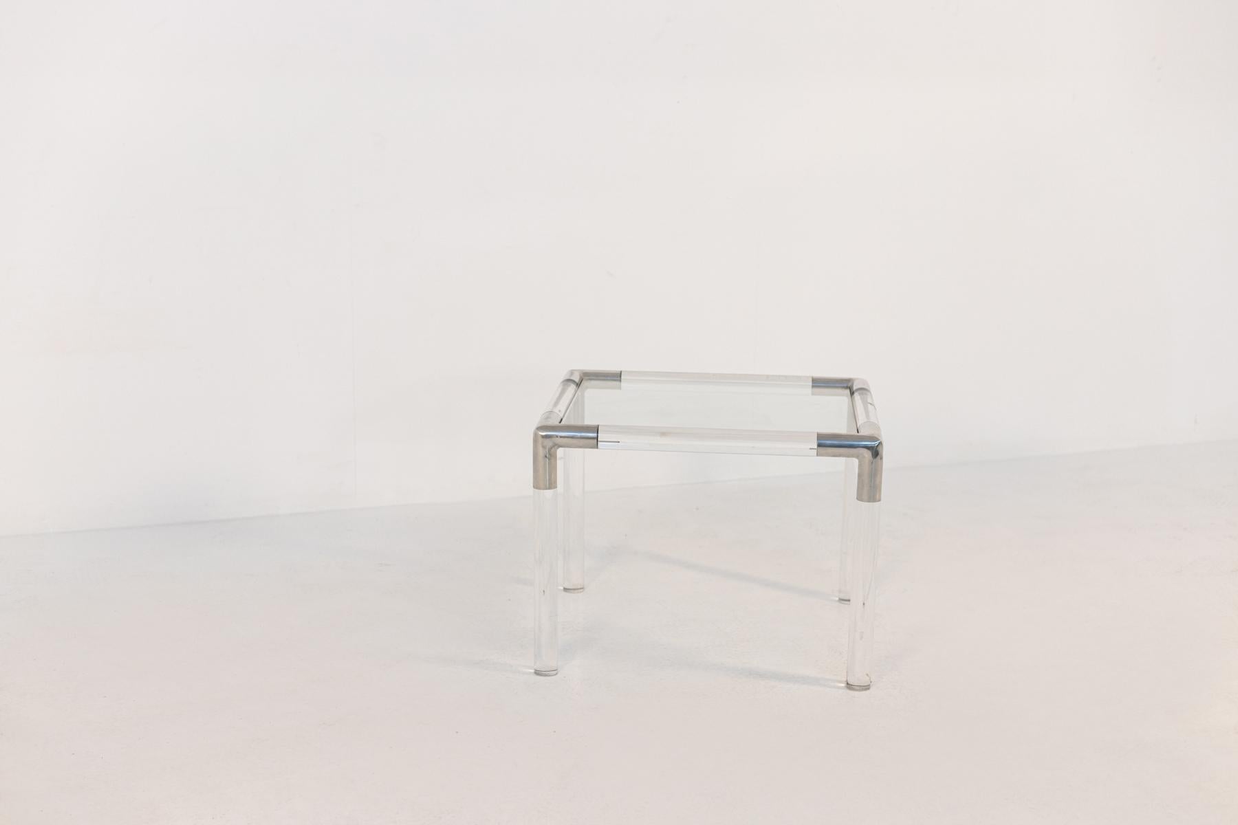 Table basse Rodney Kisman pour Bieffeplast Modèle T14, plexiglas en vente 1