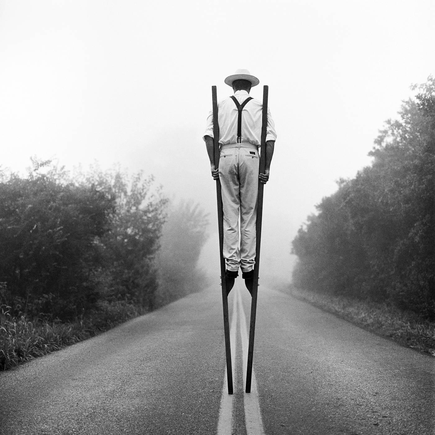 Rodney Smith Black and White Photograph - Don on Stilts No 3, Monktown, MD