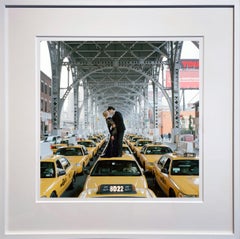 Edythe and Andrew Kissing on Top of Taxis, New York, New York - FRAMED