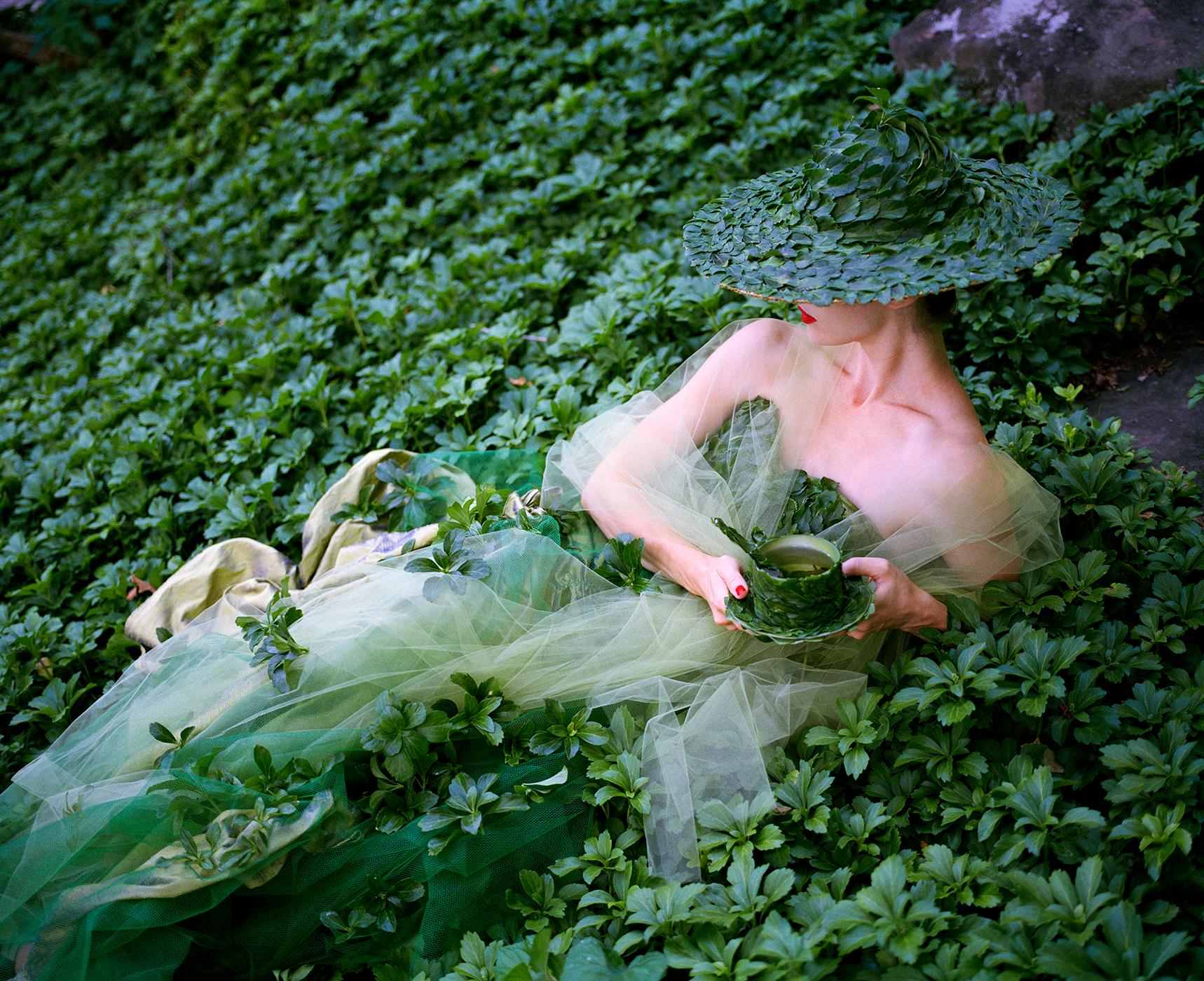Rodney Smith Color Photograph - Erin in Green, Snedens Landing, New York - 40 x 49 inches