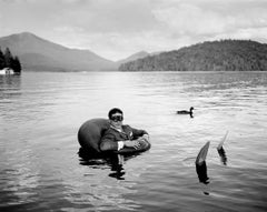 James in Innertube with Duck, Lake Placid, New York - 20 x 25 inches